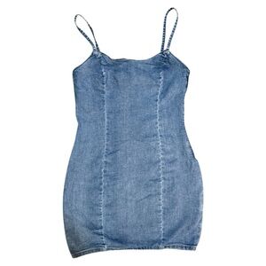 Medium Wash Denim Mini Dress